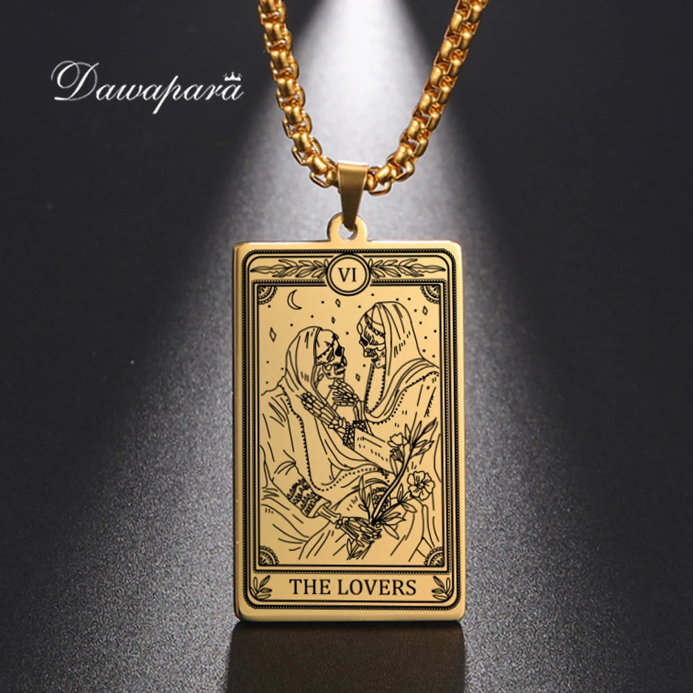 Tarot Necklace Amulet Marigold Tarot Card Major Arcana
