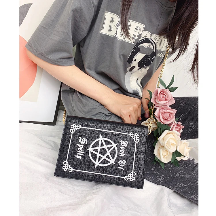 Magic Book Shape Clutch for Women Book of Spells