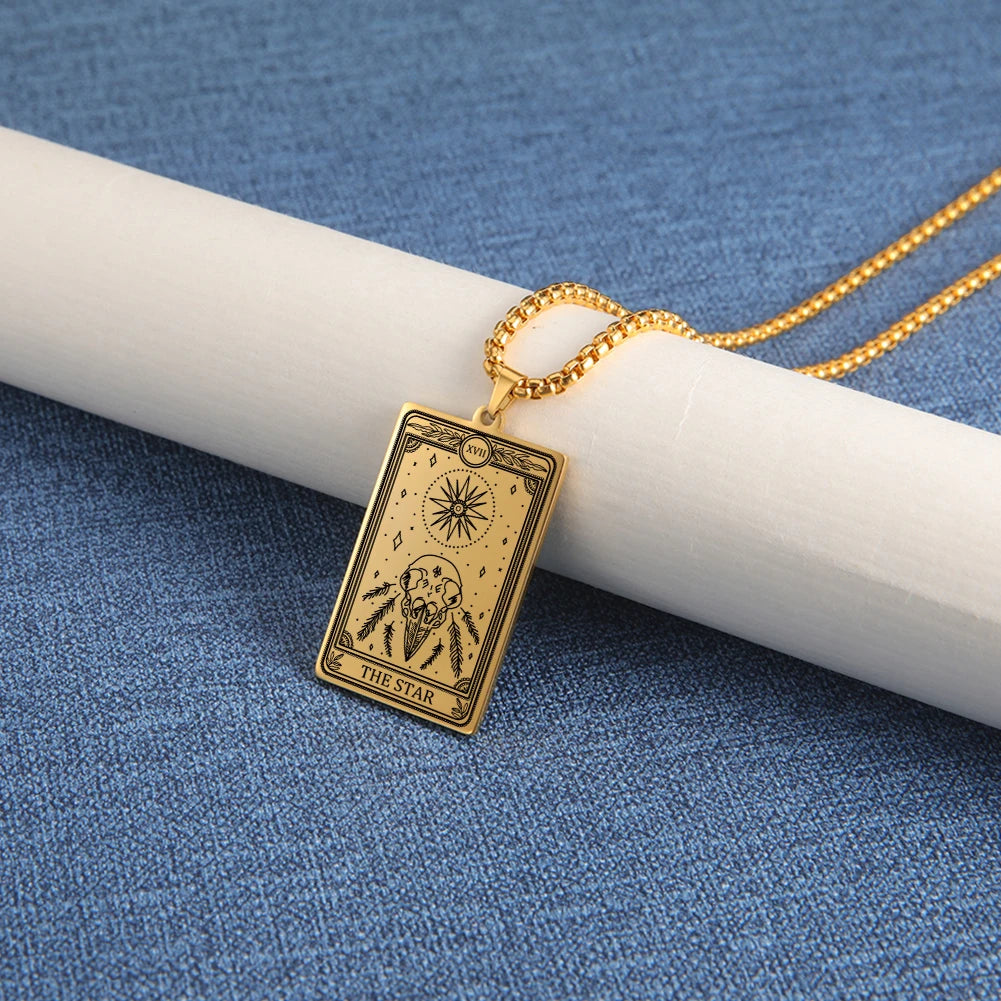 Tarot Necklace Amulet Marigold Tarot Card Major Arcana