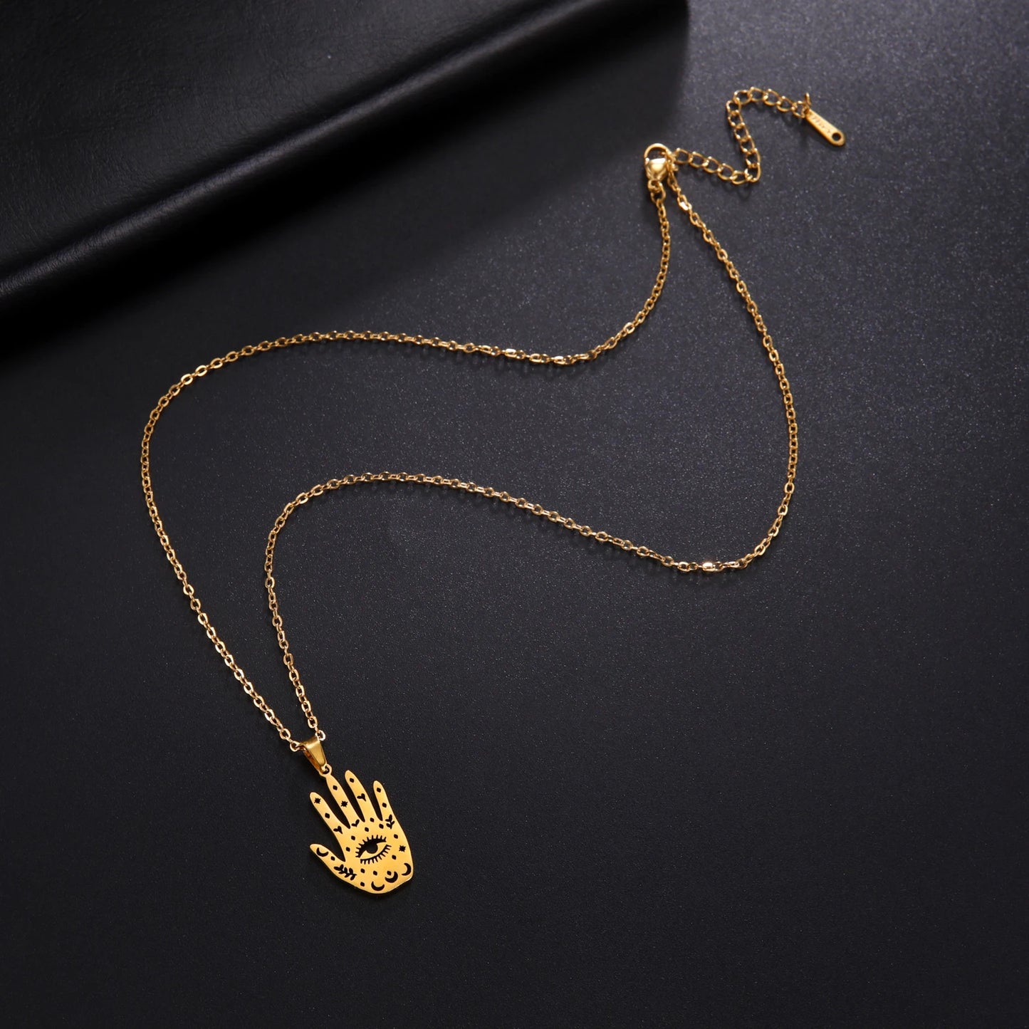 Palmistry Hand Pendant Third Eye Necklace