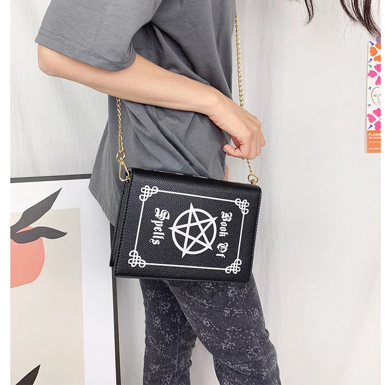 Magic Book Shape Clutch for Women Book of Spells