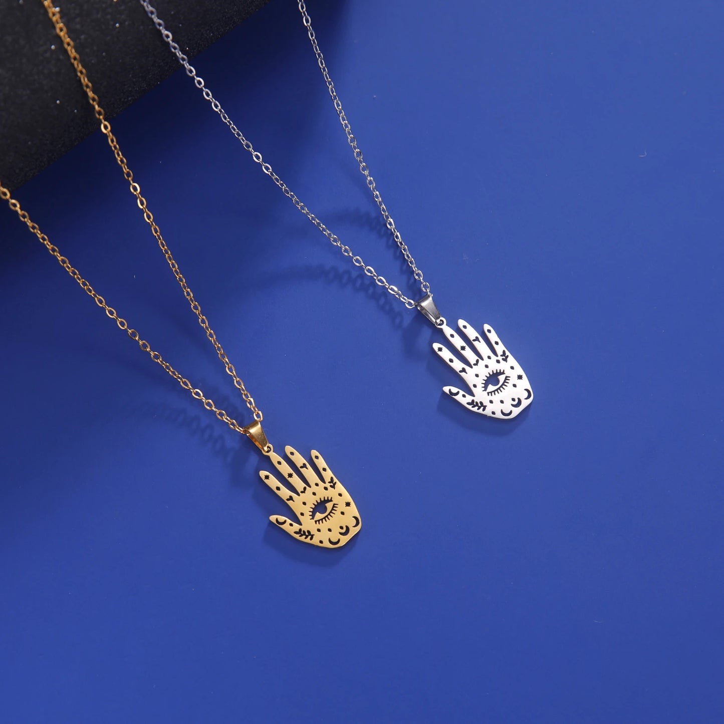 Palmistry Hand Pendant Third Eye Necklace
