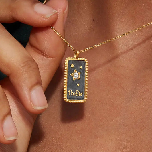 18k Gold Fine Jewelry Necklace Best Friend Tarot Card